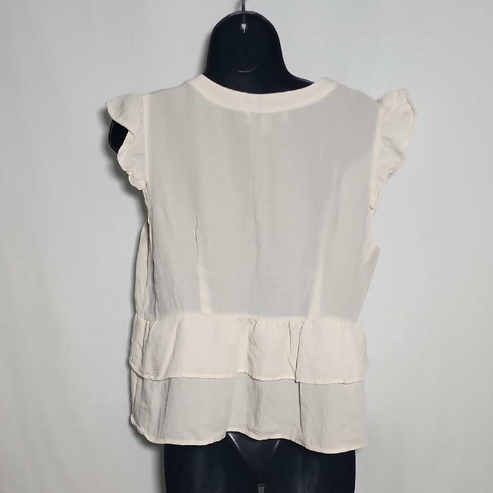 Hayden Ivory Ruffle Button-Down Blouse - Picture 4 of 6